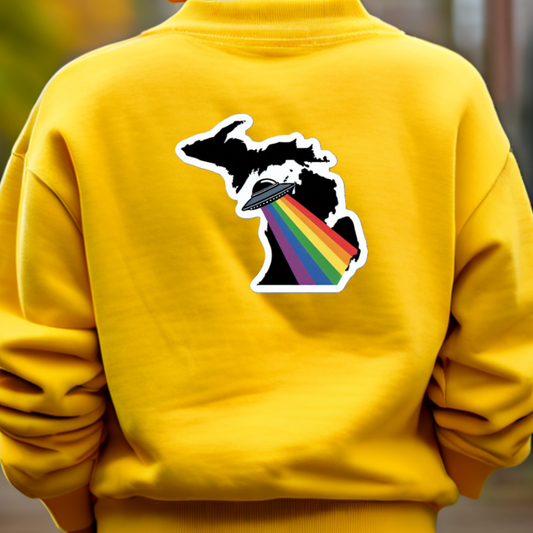 Michigan PRIDE Sweatshirt On The Back