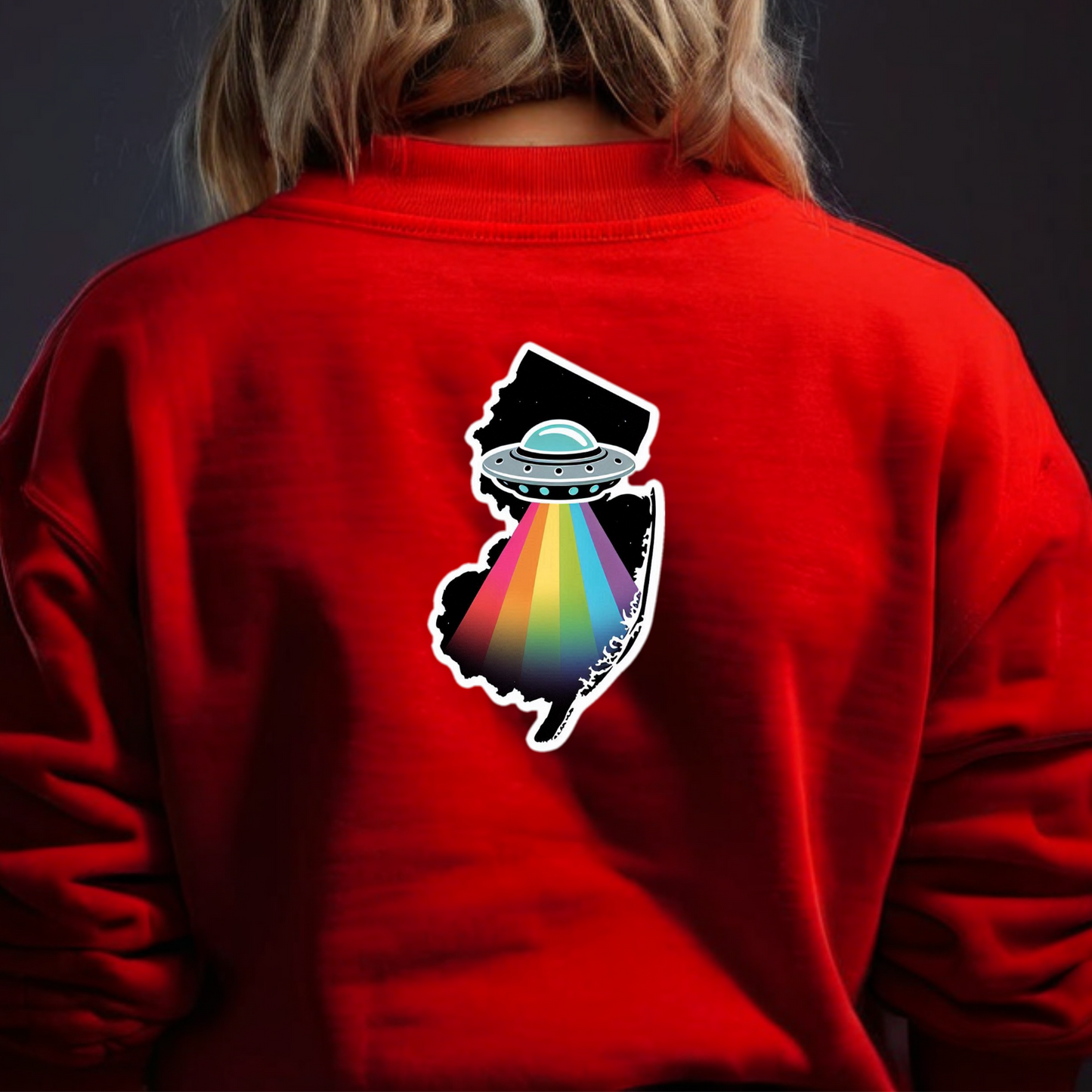New Jersey PRIDE Sweatshirt On The Back