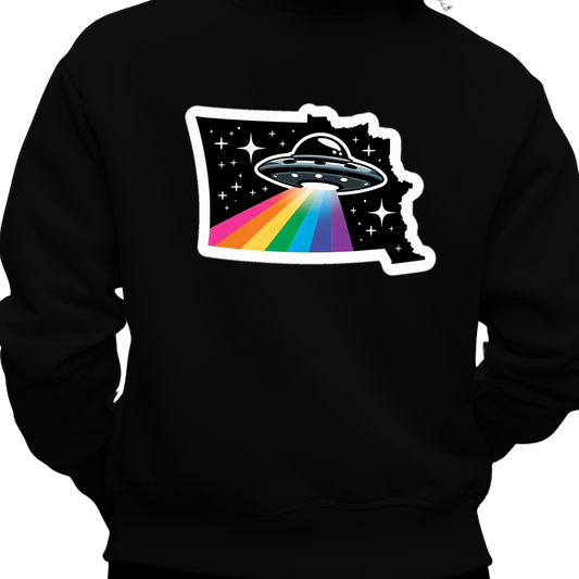 North Dakota PRIDE Sweatshirt On The Back