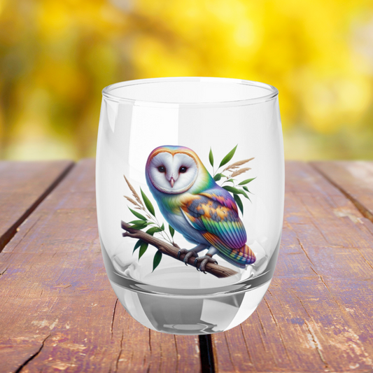 Rainbow Owl Whiskey Glass
