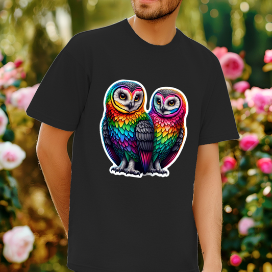 Rainbow Animals T-Shirt Collection: Owl Pair
