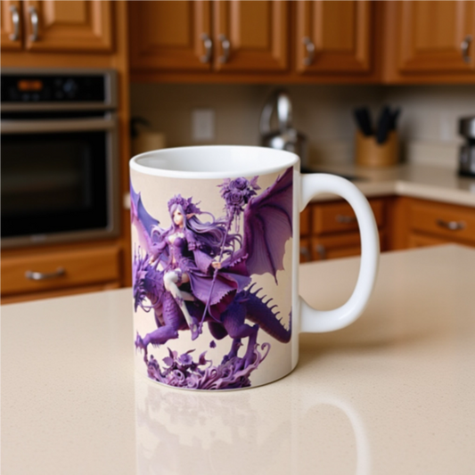 Purple Fairy & Dragon mug