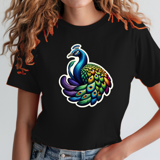 Rainbow Animals T-Shirt Collection: Peacock