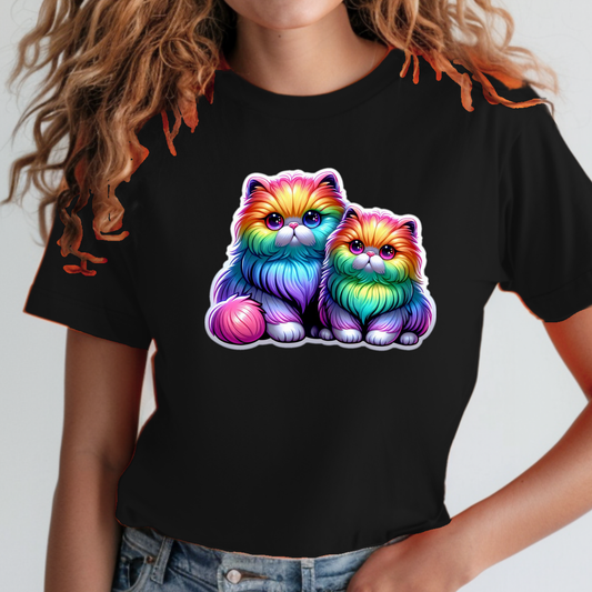 Rainbow Animals T-Shirt Collection: Cute Persian Cats