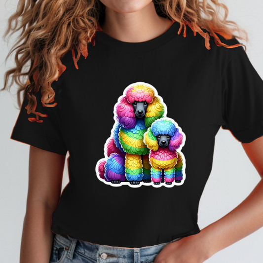 Rainbow Animals T-Shirt Collection: Poodles