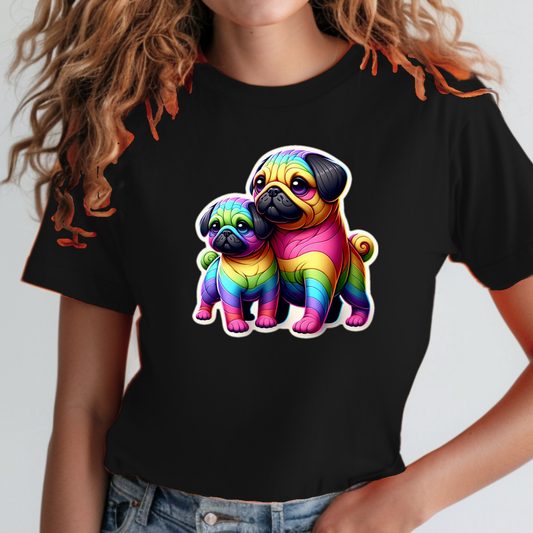 Rainbow Animals T-Shirt Collection: Pugs
