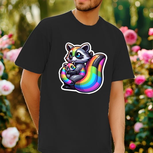 Rainbow Animals T-Shirt Collection: Adorable Raccoon