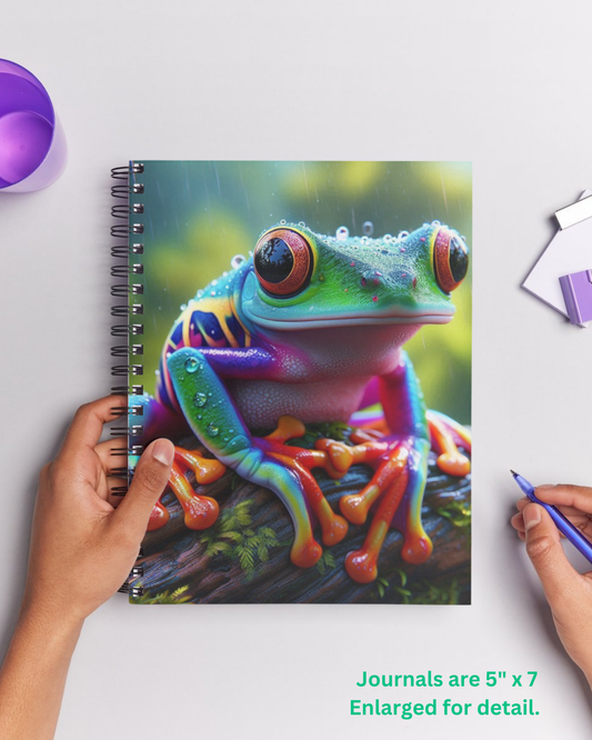 Spiral Notebook - Rainbow Red-Eyed Tree Frog (say that fast 3 times!)