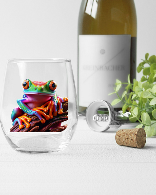 Rainbow Red-Eyed Tree Frog Whiskey Glass