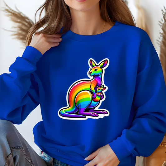 Rainbow Kangaroo and Joey Sweatshirt