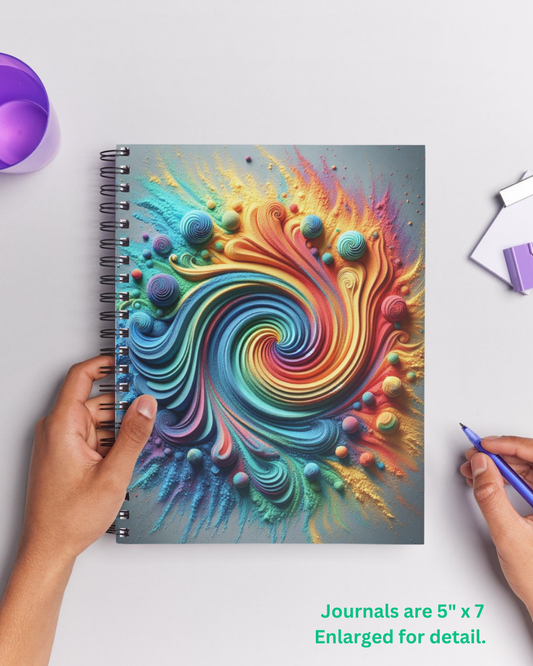 Rainbow's Zen Sand Art Spiral Notebook - Ruled