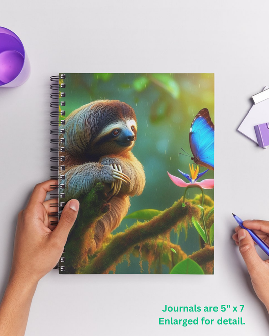 Costa Rican  Sloth Spiral Notebook