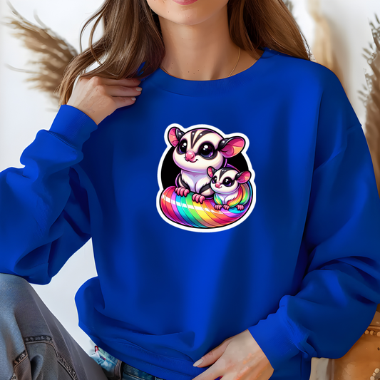 Rainbow Cartoon Sugar Glider Sweatshirt