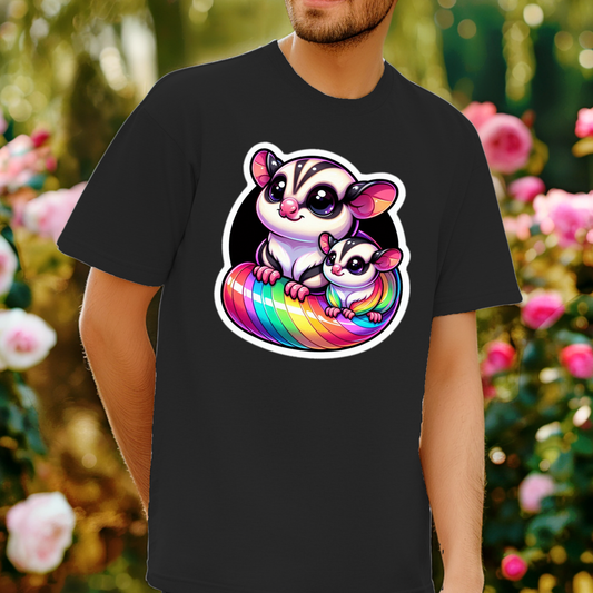 Rainbow Animals T-Shirt Collection: Cartoon Sugar Gliders