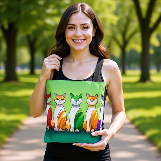 Vibrant Cats Tote Bag