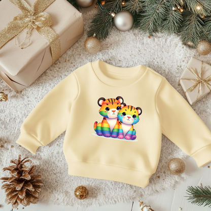 Toddler Sweatshirt - Cute Rainbow Tiger Kittens