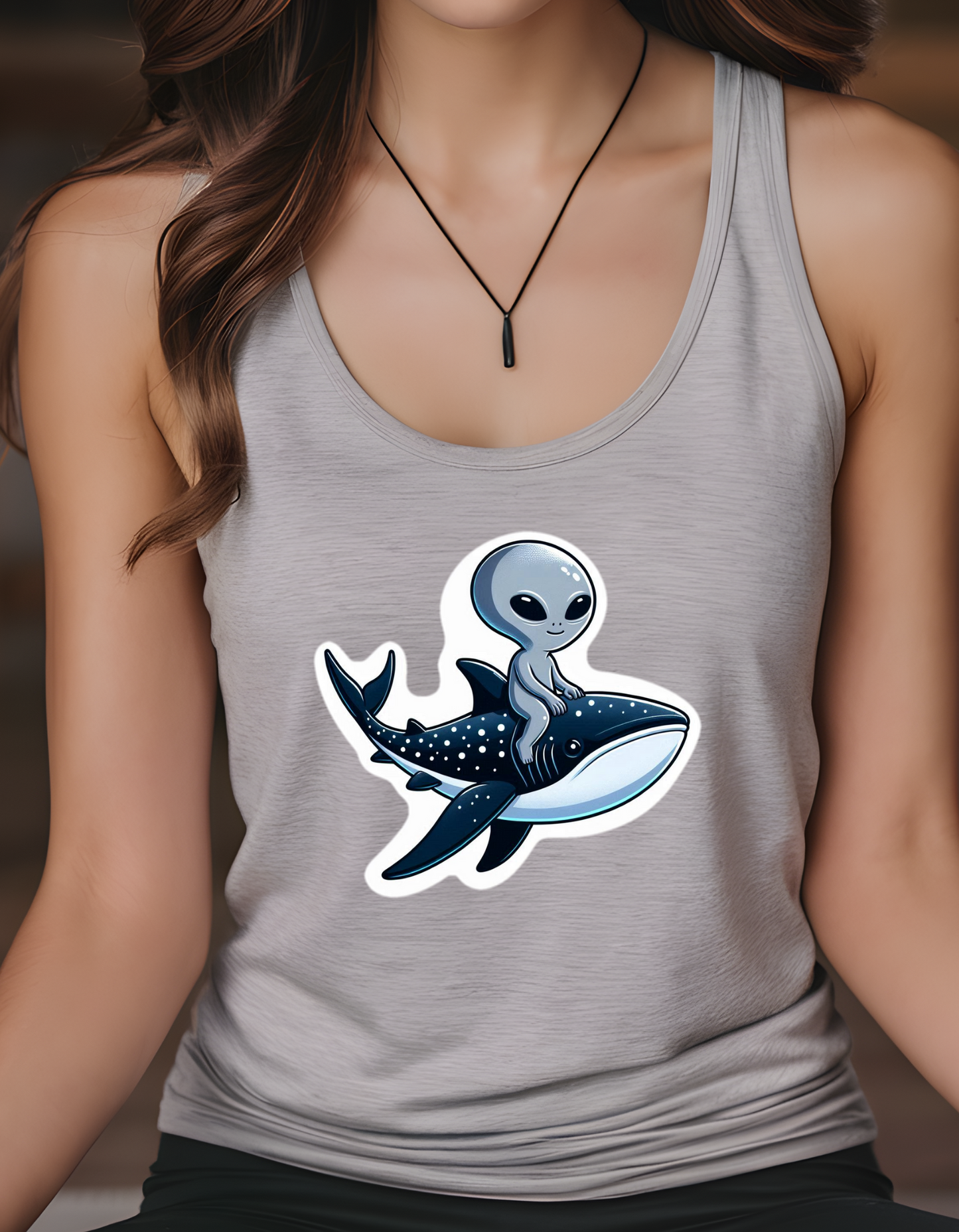 Alien & Whale Shark Racerback Tank