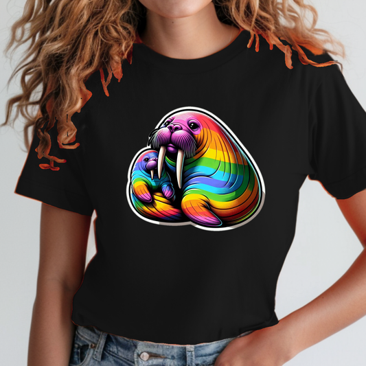 Rainbow Animals T-Shirt Collection: Walruses