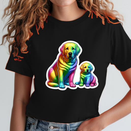 Rainbow Animals T-Shirt Collection: Yellow Labradors