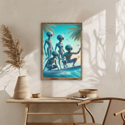 Diamond Painting Aliens Surfing - For You to Complete!
