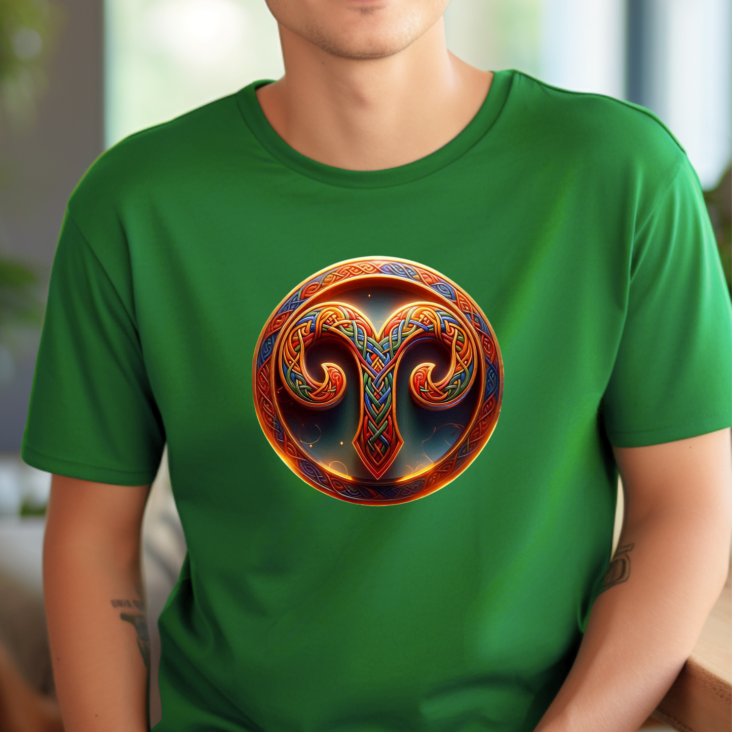 Celtic Design Astrological Symbol Unisex Soft style T-Shirt-Aries