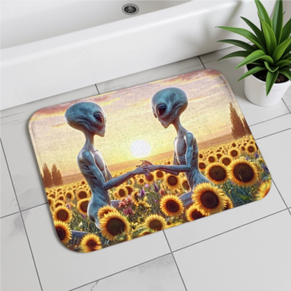 Aliens in Love Bath Mat