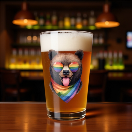 Pride Pint Glass-Bear