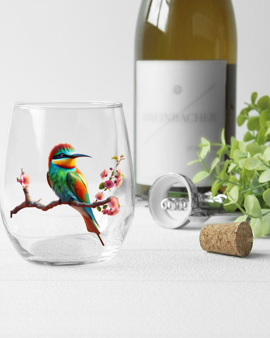 Rainbow Bee Eater Whiskey Glass
