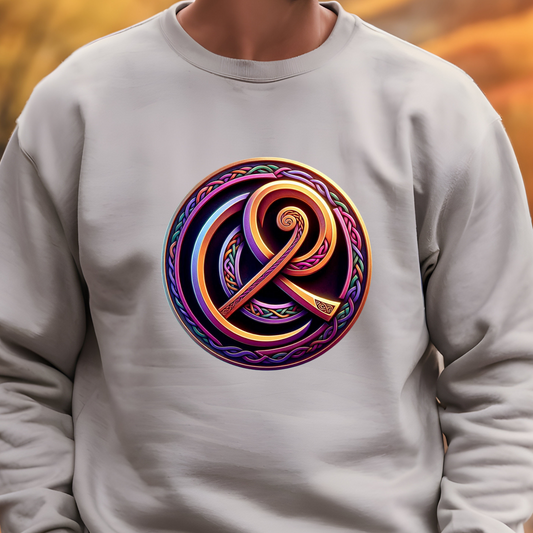 Crewneck Sweatshirt with Celtic Astrological Symbols-Cancer