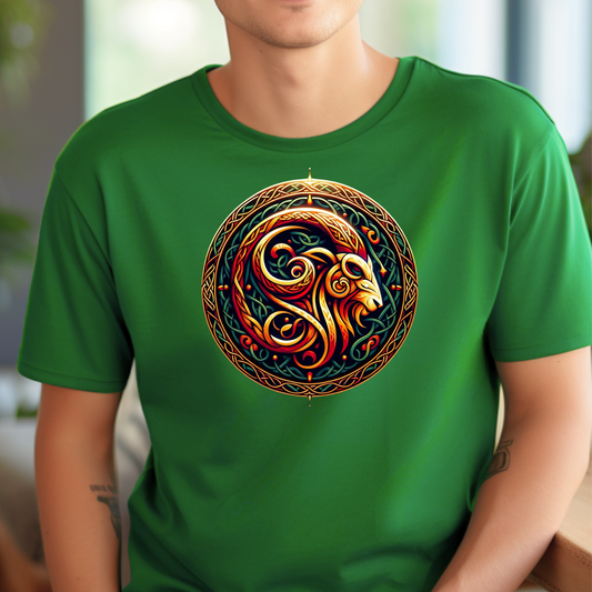 Celtic Design Astrological Symbol Unisex Soft style T-Shirt-Capricorn