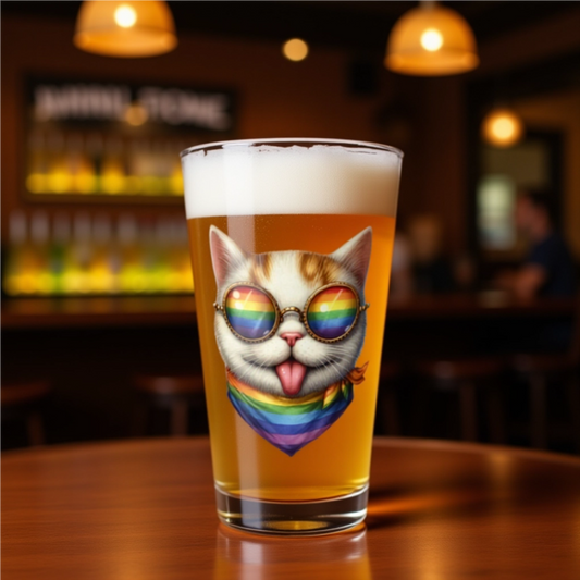 Pride Pint Glass-Cat