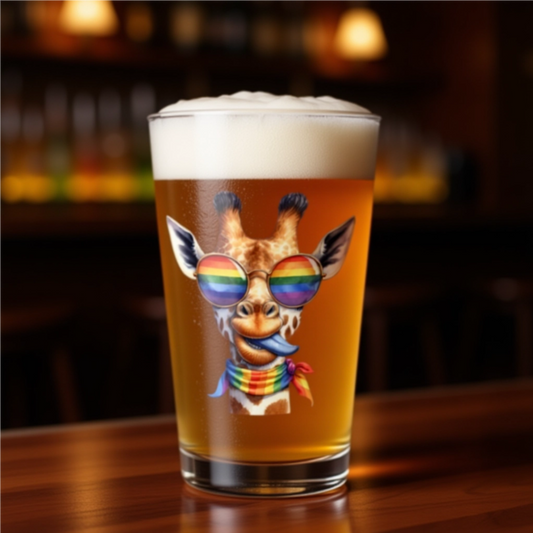 Pride Pint Glass-Giraffe