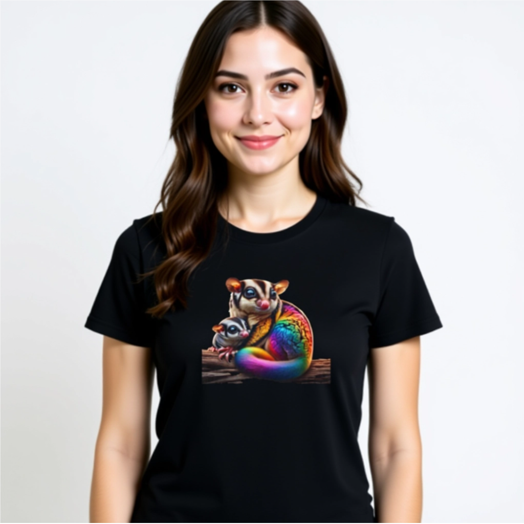 Rainbow Animals T-Shirt Collection: Sugar Gliders