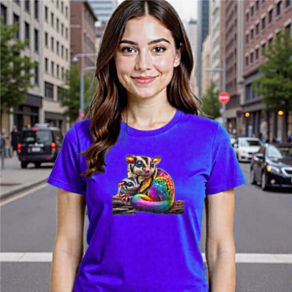 Rainbow Animals T-Shirt Collection: Sugar Gliders