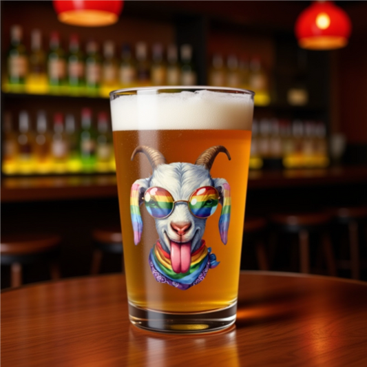 Pride Pint Glass-Goat
