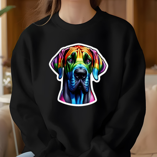 Rainbow Great Dane Crewneck Sweatshirt