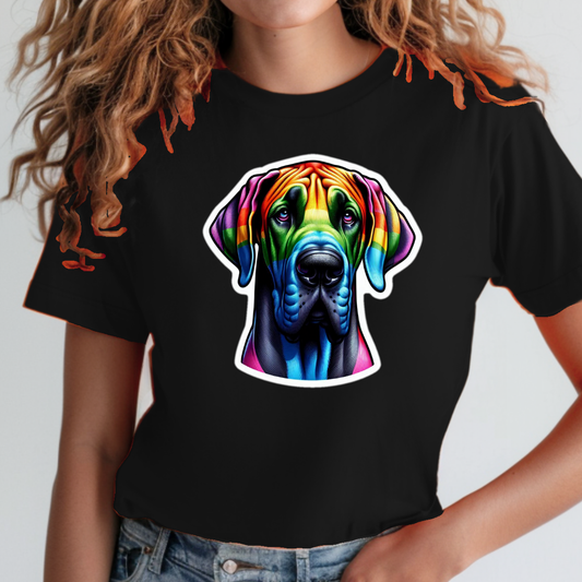 Rainbow Great Dane Unisex Soft T-Shirt