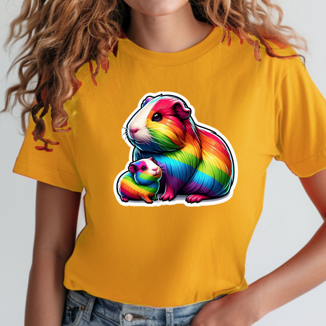 Rainbow Guinea Pigs Unisex Soft T-Shirt