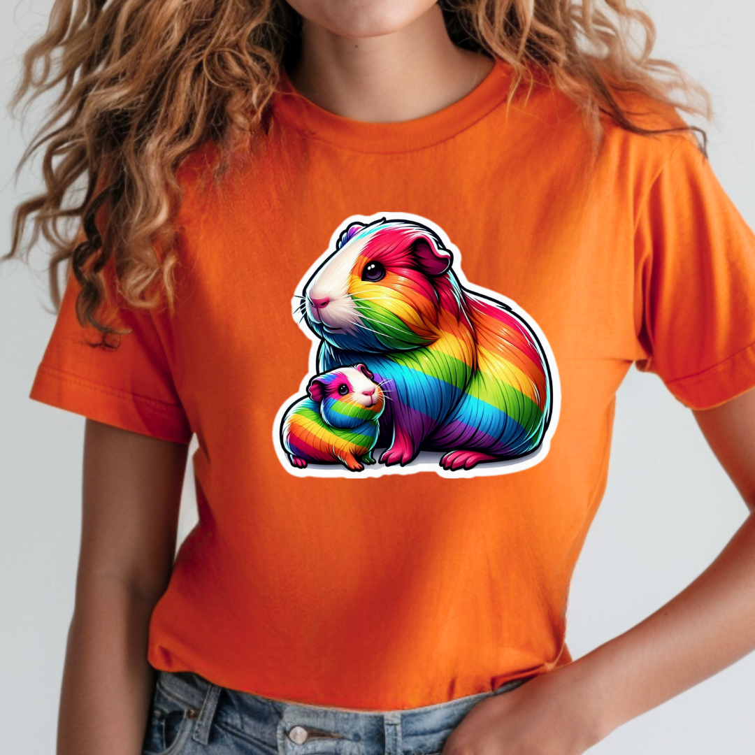 Rainbow Guinea Pigs Unisex Soft T-Shirt