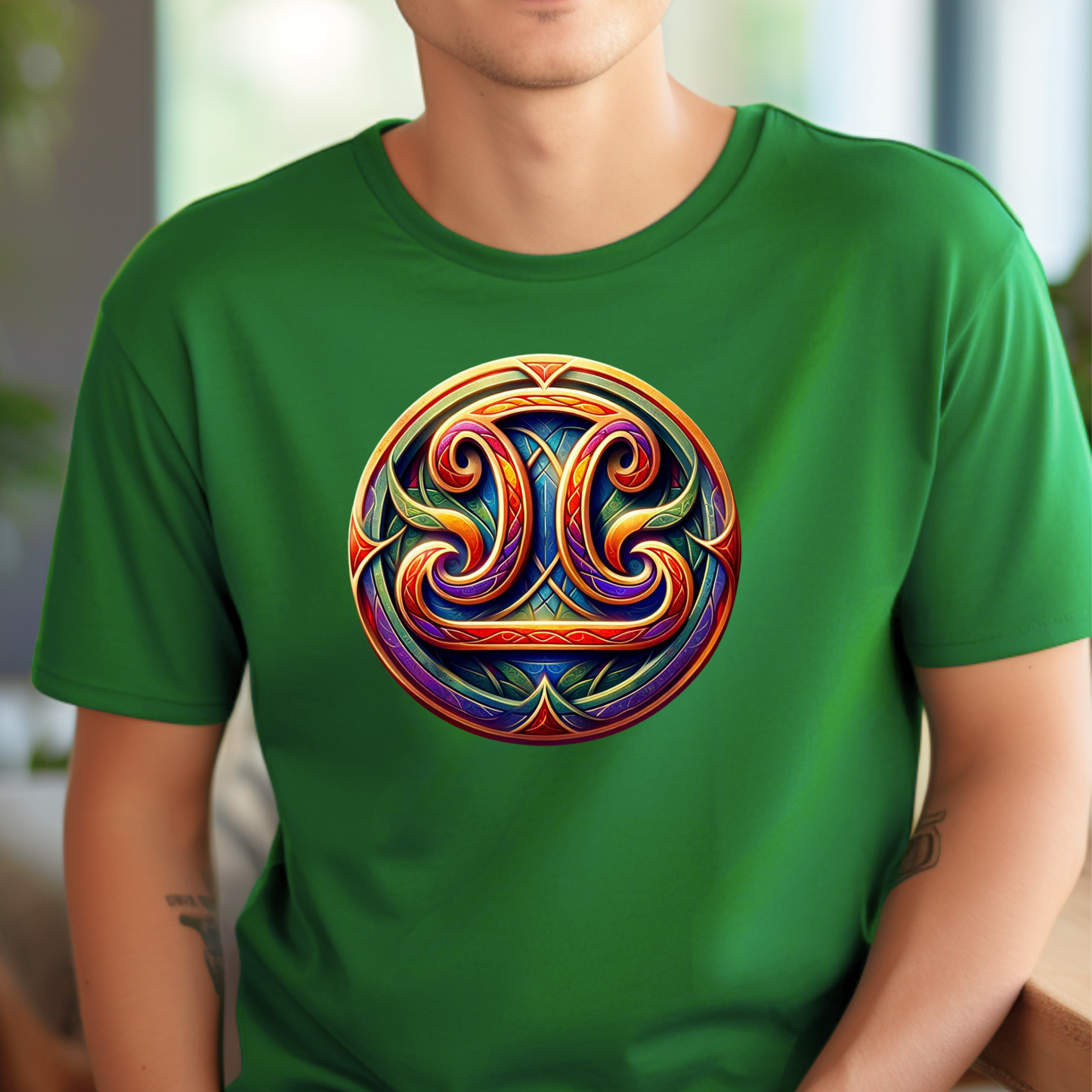 Celtic Design Astrological Symbol Unisex Soft style T-Shirt-Libra