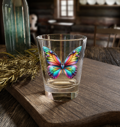 Rainbow Butterfly Shot Glass