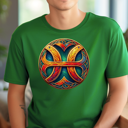 Celtic Design Astrological Symbol Unisex Soft style T-Shirt-Pisces