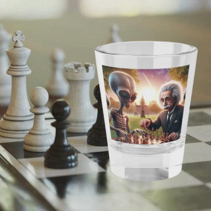 Chess with Aliens Shot Glass