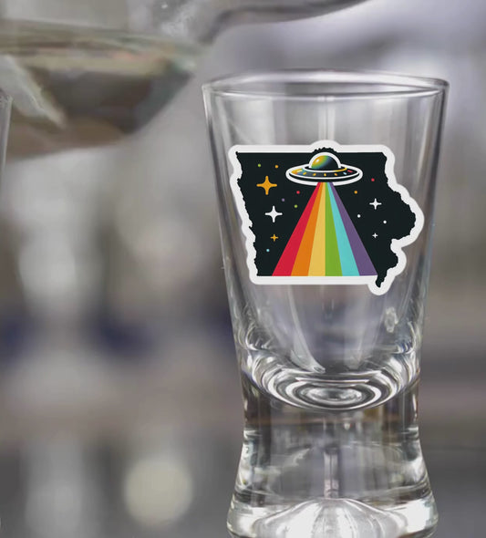 PRIDE Iowa Shot Glass