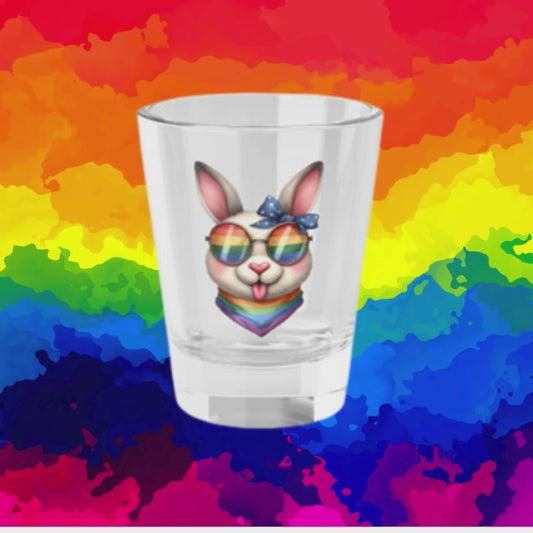 Rainbow Bunny Shot Glass