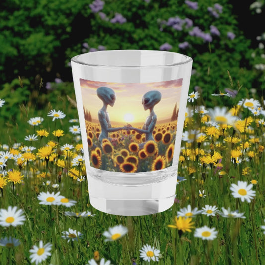 Aliens in Love Shot Glass