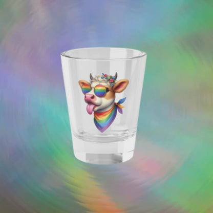 Rainbow Sassy Cow Shot Glass