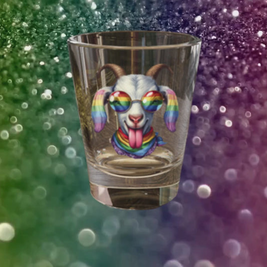 Rainbow Goat Shot Glass