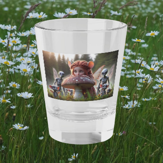 Curious Faery with Alien Back-up Shot Glass