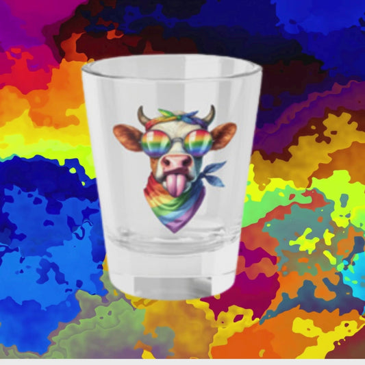 Rainbow Cow Shot Glass # 2